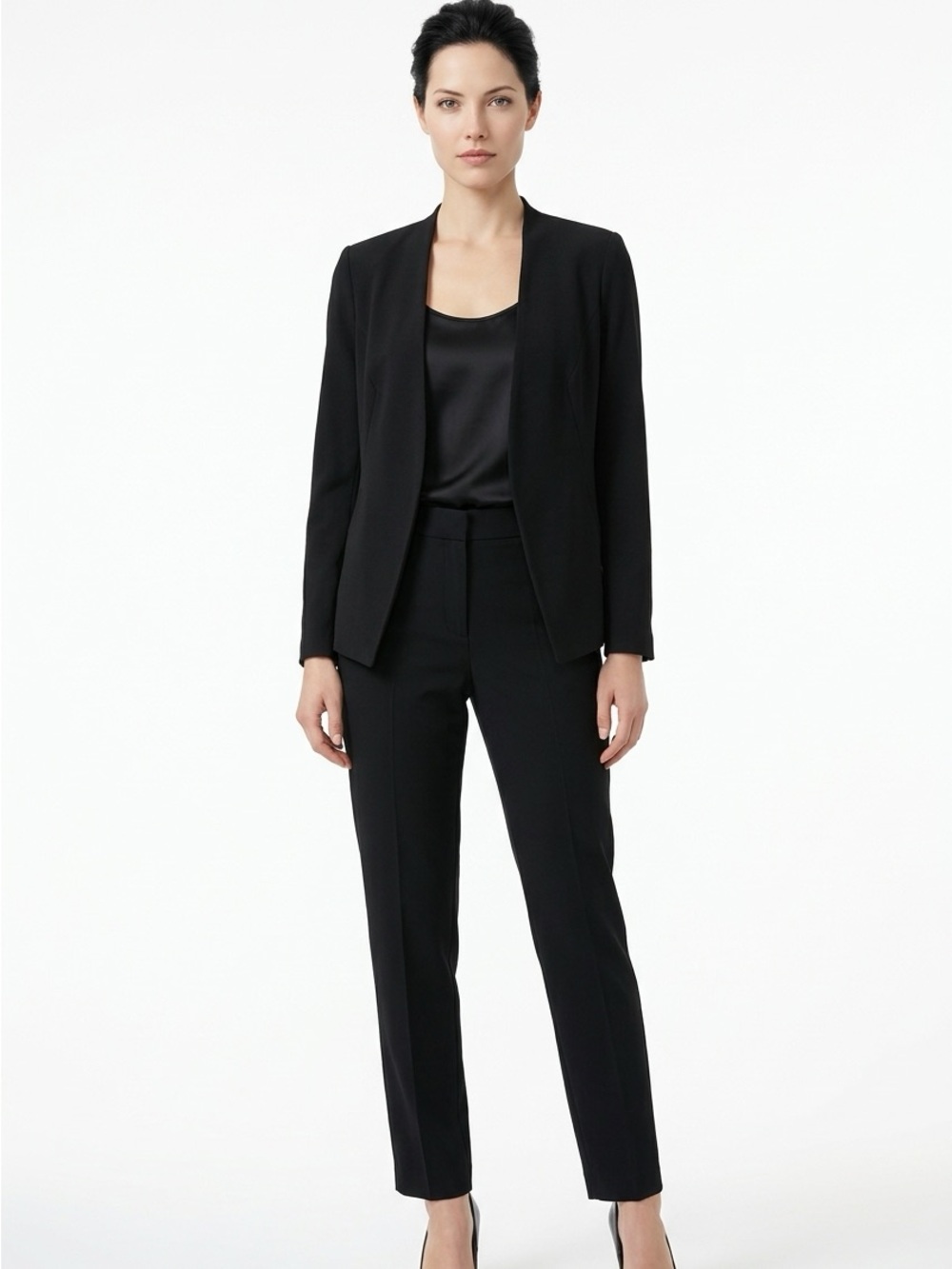 BCBGMAXAZRIA Black Open-Front Women's Blazer Jacket Size Small